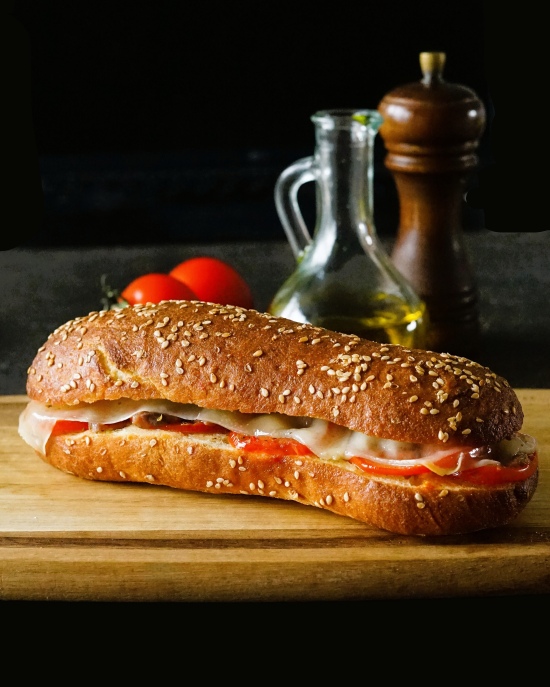 Pane cunzato made with Semolina Baguette