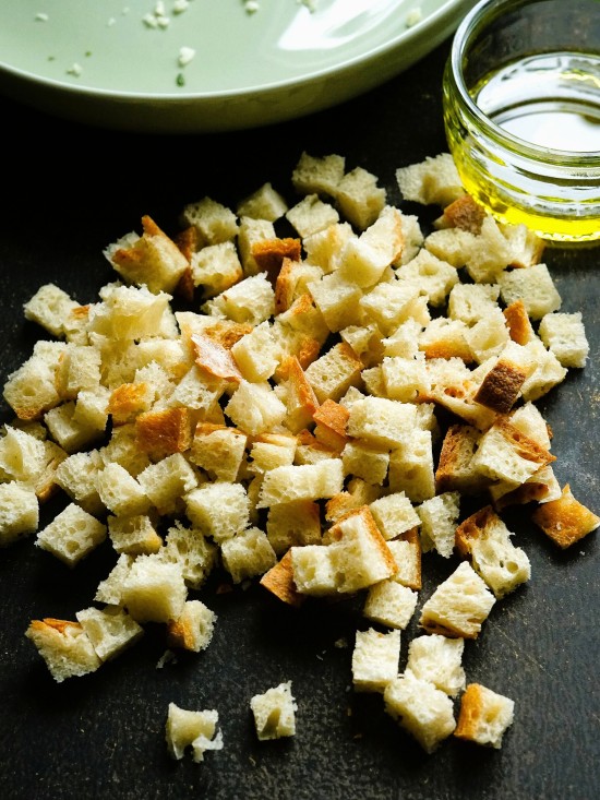 making Homemade Croutons