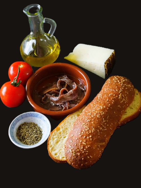 ingredients for Pane Cunzato (Sicilian 'seasoned bread')