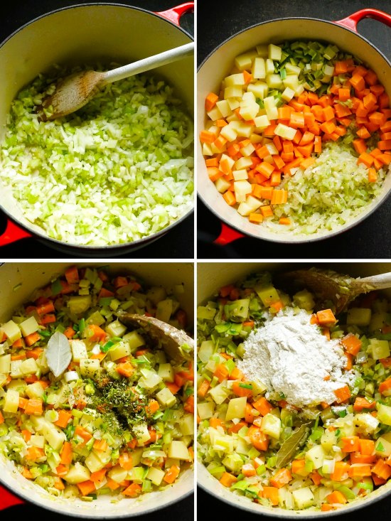 making Cream of Vegetable Soup