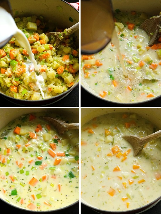 making Cream of Vegetable Soup