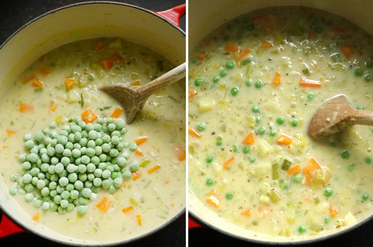 making Cream of Vegetable Soup