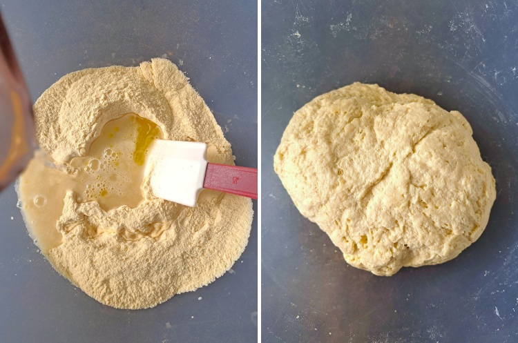 making dough for Semolina Baguettes