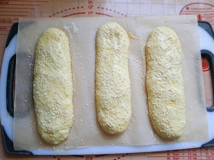 Semolina Baguettes ready to bake