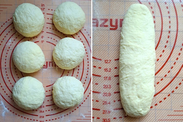 shaping dough for Semolina Baguettes