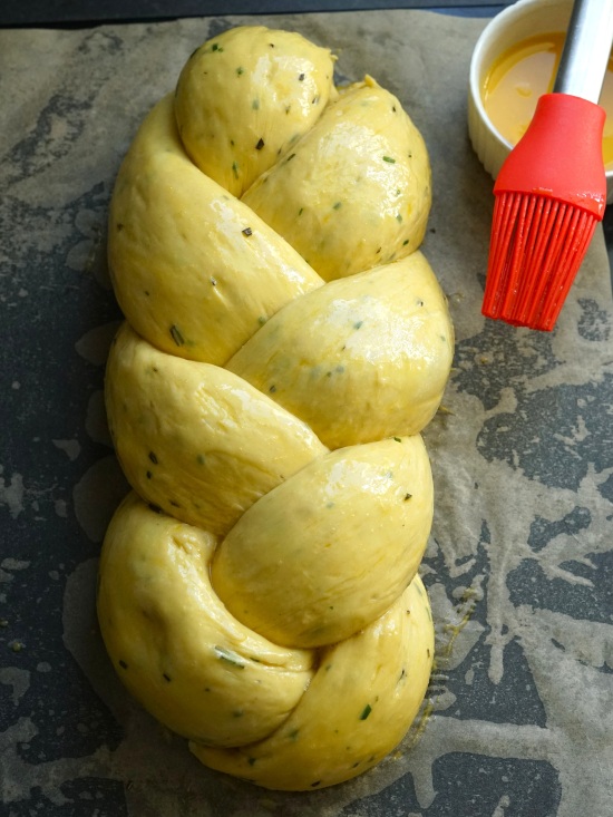 glazed Braided Plaited Herb Bread