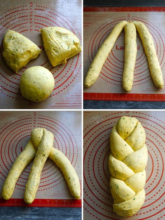 shaping Braided Plaited Herb Bread