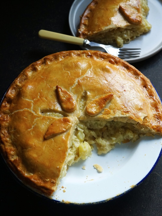 Potato, Cheese and Onion Plate Pie