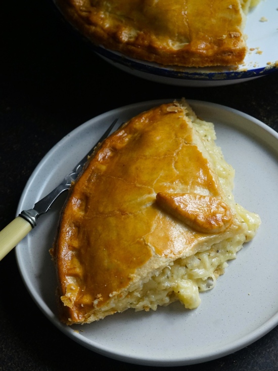 Potato, Cheese and Onion Plate Pie