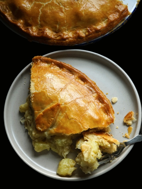 Potato, Cheese and Onion Plate Pie