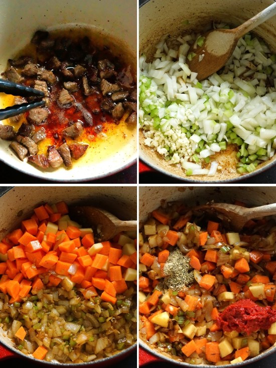 how to make Beef and Vegetable Soup steps 1 - 4