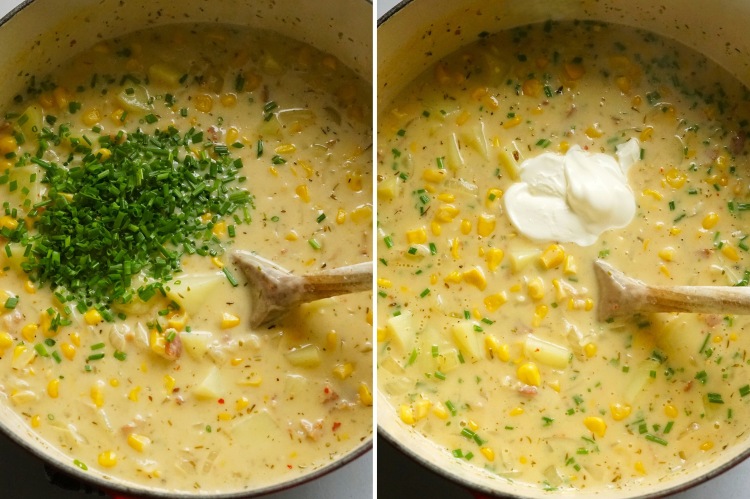 steps for making Sweetcorn and Bacon Chowder