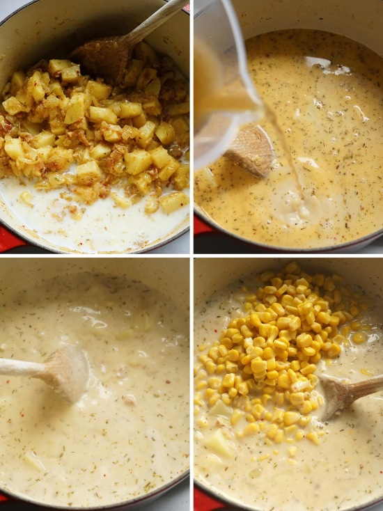 steps for making Sweetcorn and Bacon Chowder