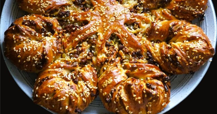 Sausage Star Bread with Onions and Cheese