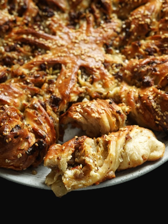 Sausage Star Bread with Onions and Cheese