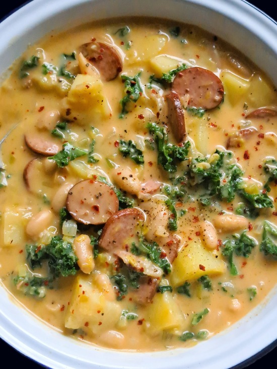 Sausage, Potato, Bean and Kale Soup