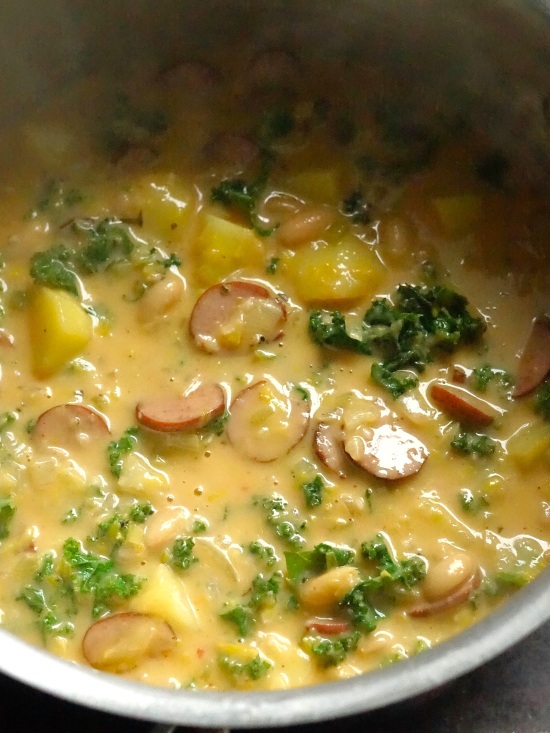 Sausage, Potato, Bean and Kale Soup