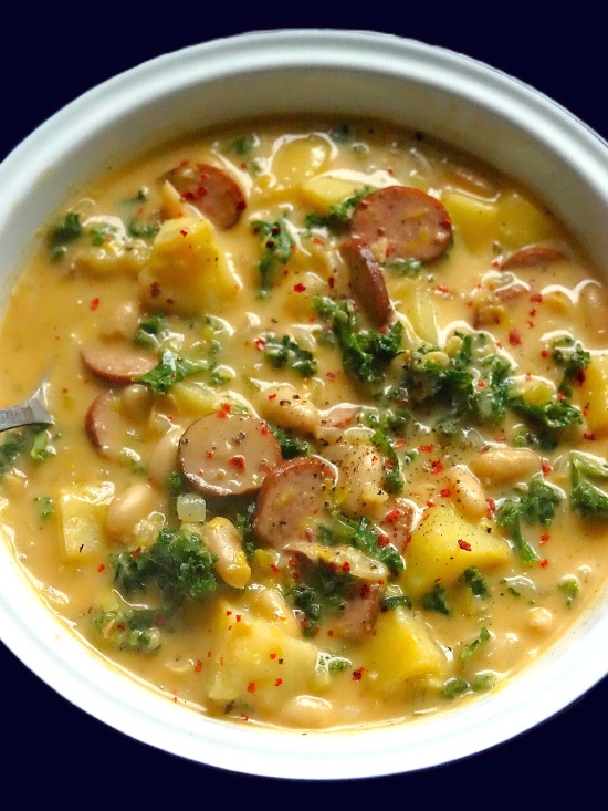 Sausage, Potato, Bean and Kale Soup