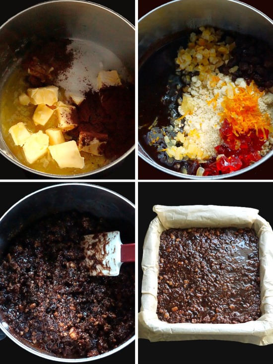 making Christmas Chocolate Tiffin