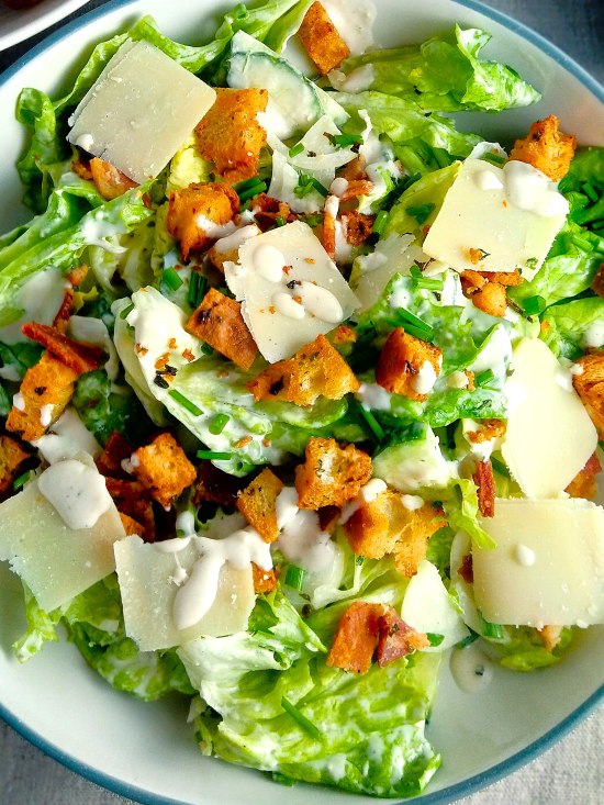 Caesar Salad with Homemade Croutons 