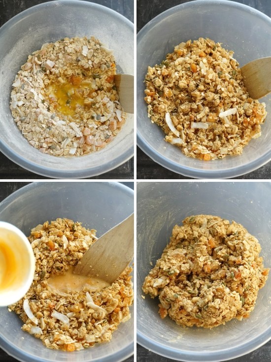 making Apricot, Nut & Seed Oat Slice