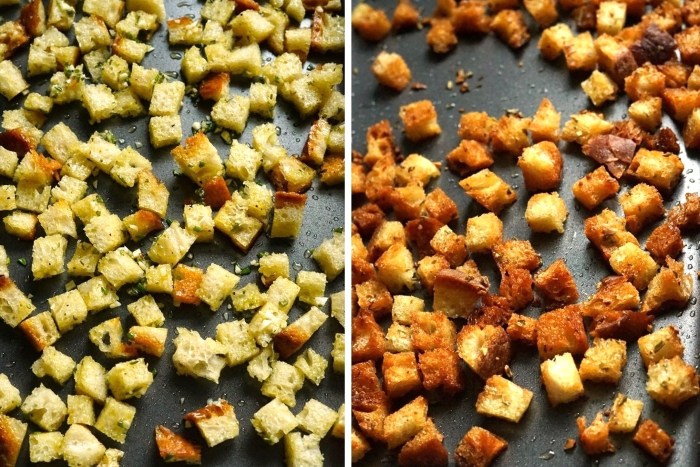 making Homemade Croutons