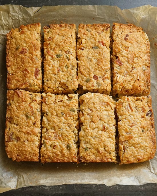 Apricot, Nut & Seed Oat Slice