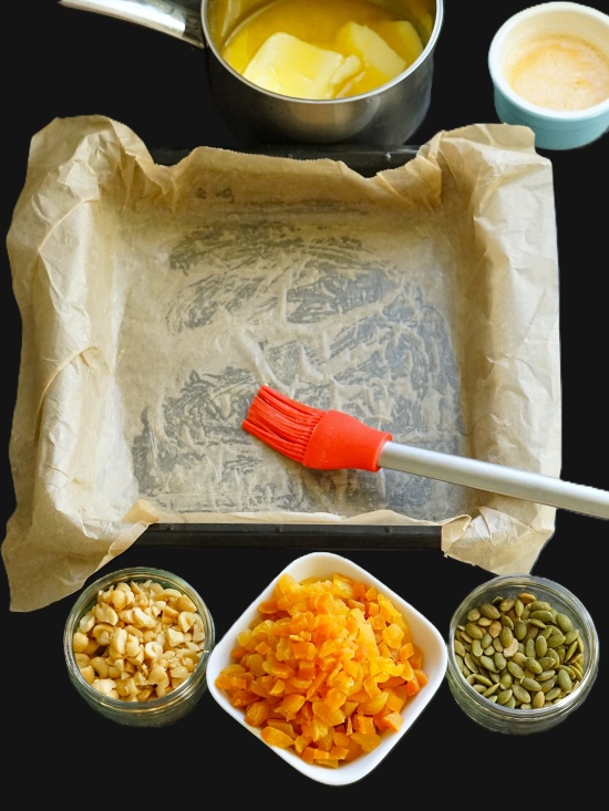 making Apricot, Nut & Seed Oat Slice