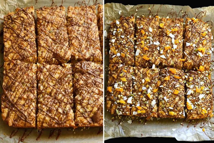 topping Apricot, Nut & Seed Oat Slice