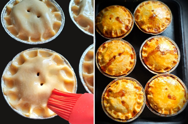 baking Venison, Mushroom and Bacon Pies