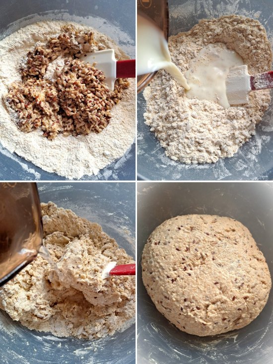 making dough for Sunflower, Honey and Oat Bread