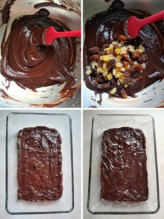 making chocolate ganache for Hot Cross Bun Truffles