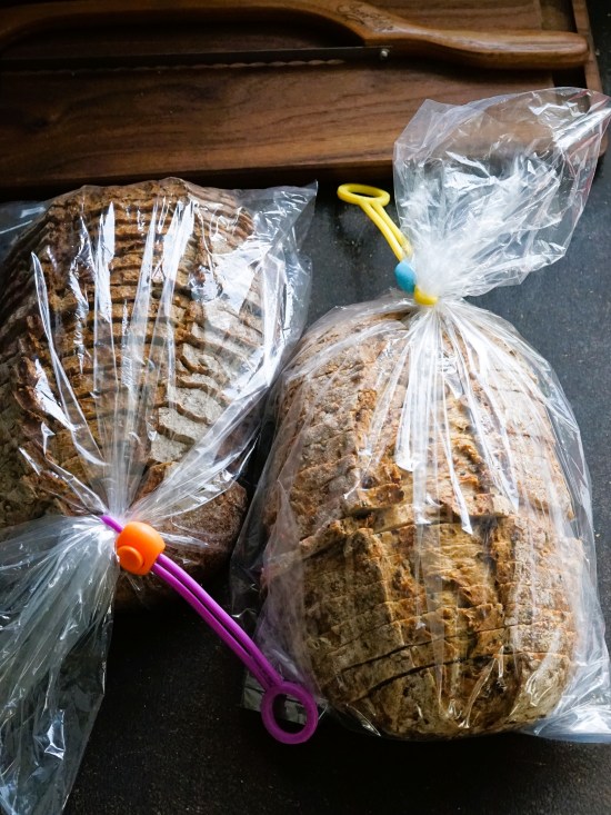 storing homemade Seeded Malthouse Loaf