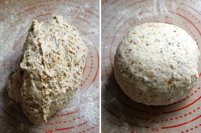shaping Seeded Rustic Bread Rolls