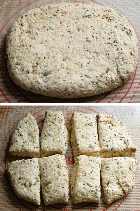 shaping Seeded Rustic Bread Rolls