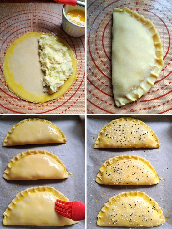 assembling Potato, Cheese & Onion Pasties assembling Potato, Cheese & Onion Pasties