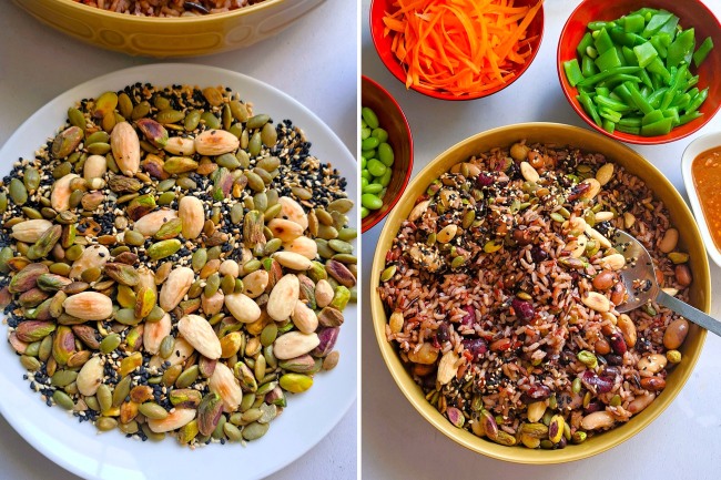 making Nutty Wholefood Grain Salad