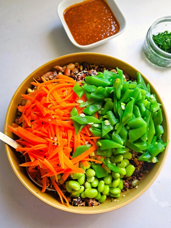 making Nutty Wholefood Grain Salad