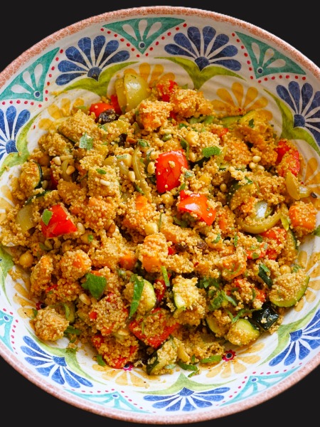 Spiced Couscous Salad with Roasted Vegetables and Chickpeas