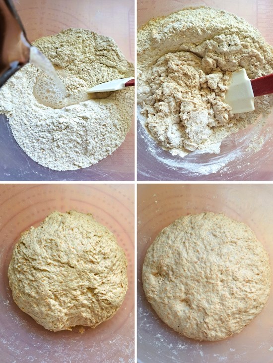 making the dough for Light Spelt, Wholemeal & Rye Loaf making the dough for Light Spelt, Wholemeal & Rye Loaf