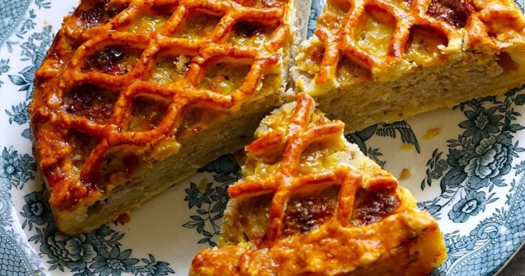 Sausage & Onion Lattice Pie
