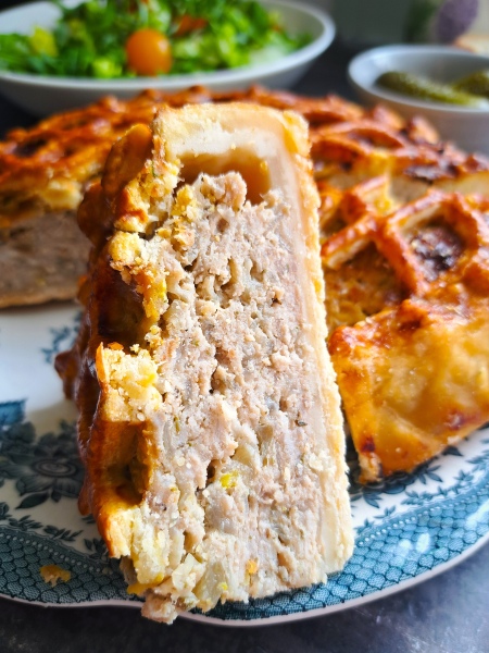 Sausage & Onion Lattice Pie