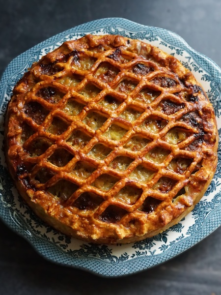 Sausage & Onion Lattice Pie
