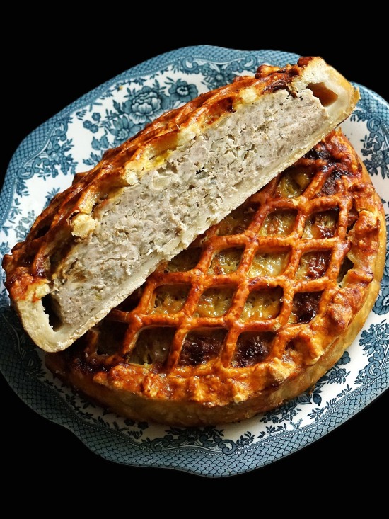 Sausage & Onion Lattice Pie