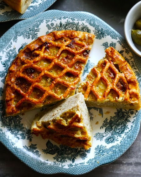 Sausage & Onion Lattice Pie