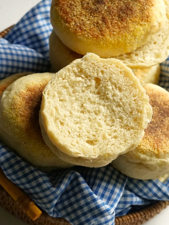 interior view of homemade English Muffins