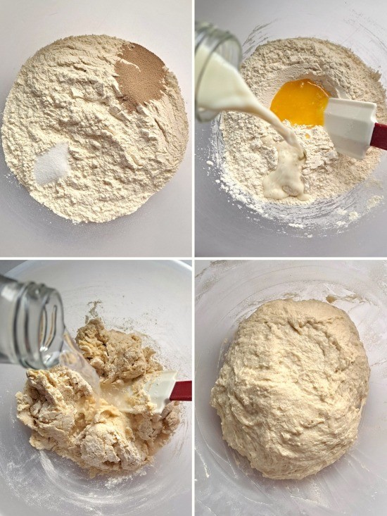 making the dough for English Muffins