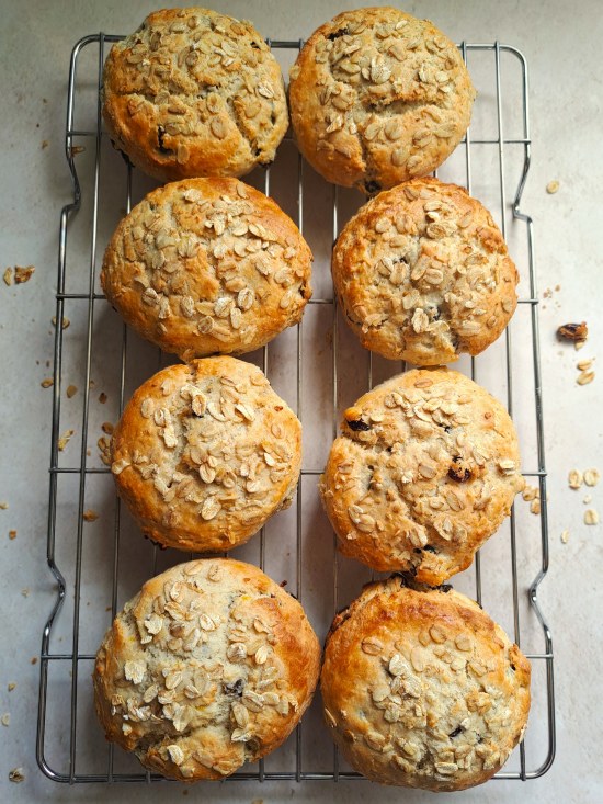 cooling Raisin Lemon Oatmeal Scones