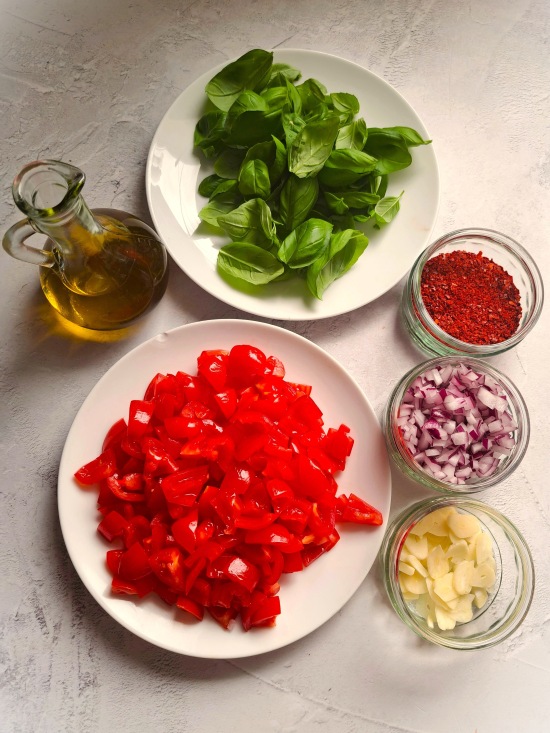 ingredients for fresh tomato and basil soup topping ingredients for fresh tomato and basil soup topping