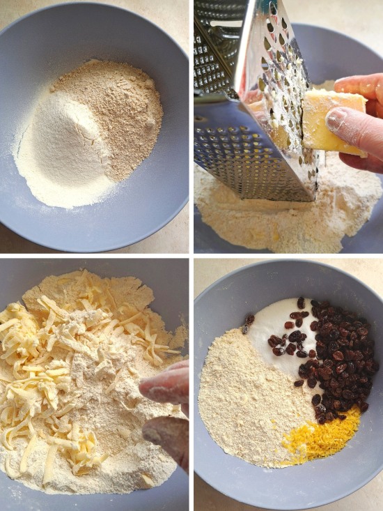 making dough for Raisin Lemon Oatmeal Scones